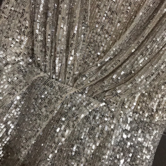 Silver Sequin Fashionova dress size medium. - Picture 3 of 7